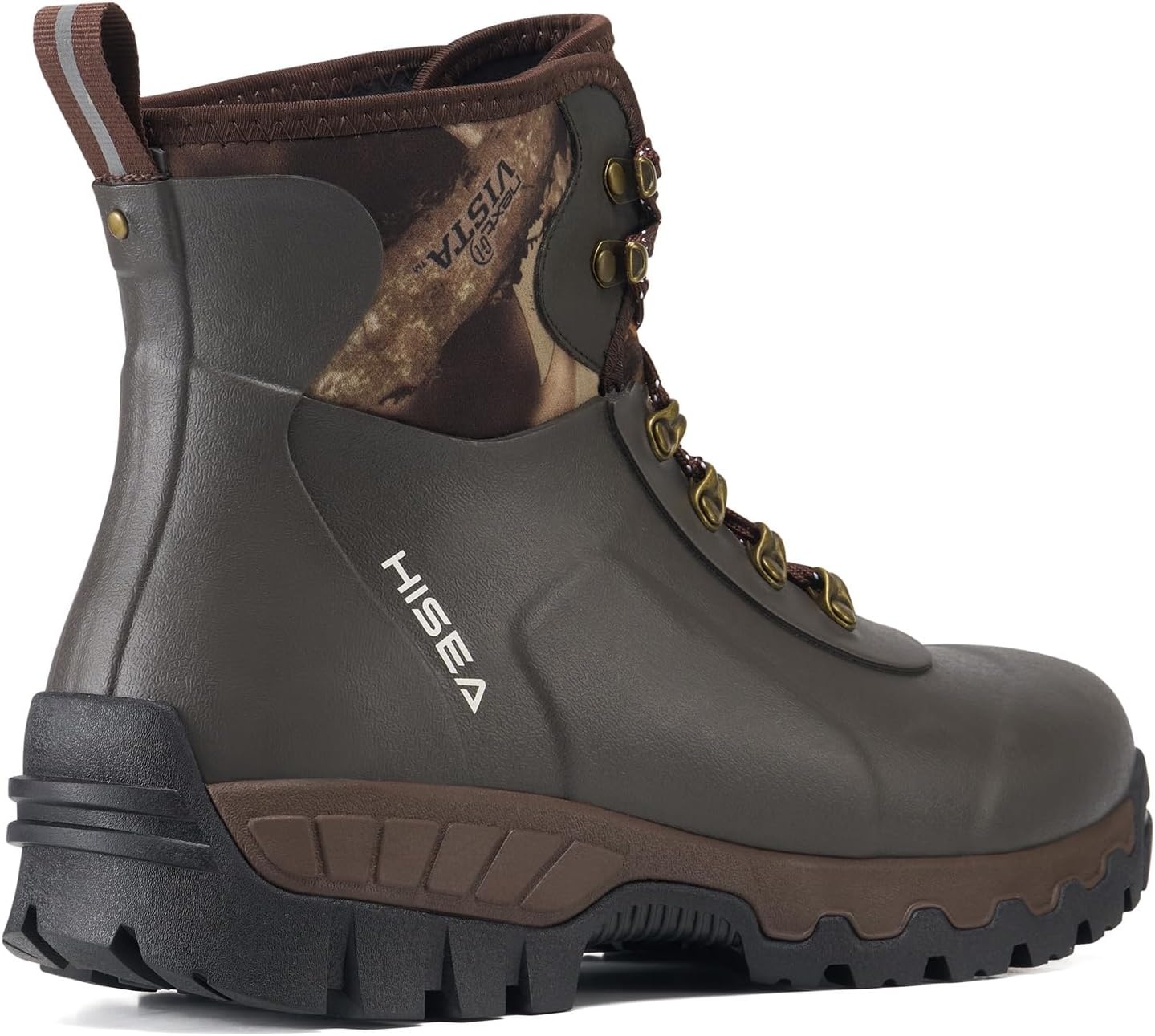 image:imageHISEA Ankle Rubber Rain Boots for Men Lace Up Round Toe Waterproof Boots for Hiking Outdoor Mud Yard Garden ChoreCamo