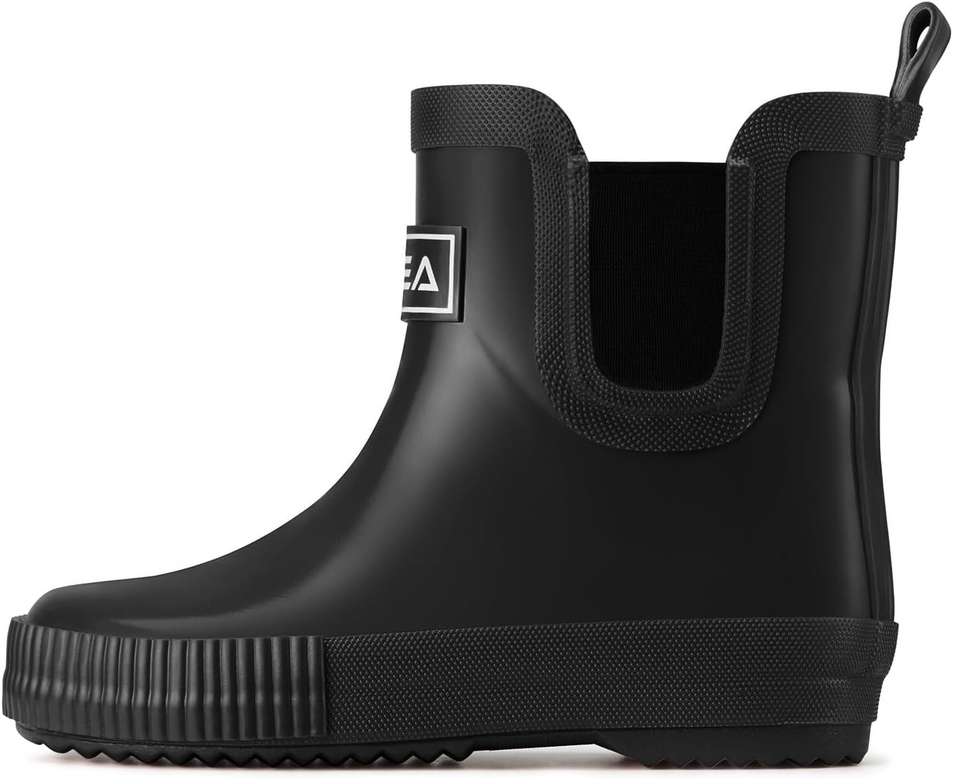image:imageHISEA Kids BarefootFriendly Rain Boots 100 Natural Rubber Waterproof Ankle Chelsea Boots with Soft Cotton Lining AntiChafing Design for Toddlers Boys GirlsBlack