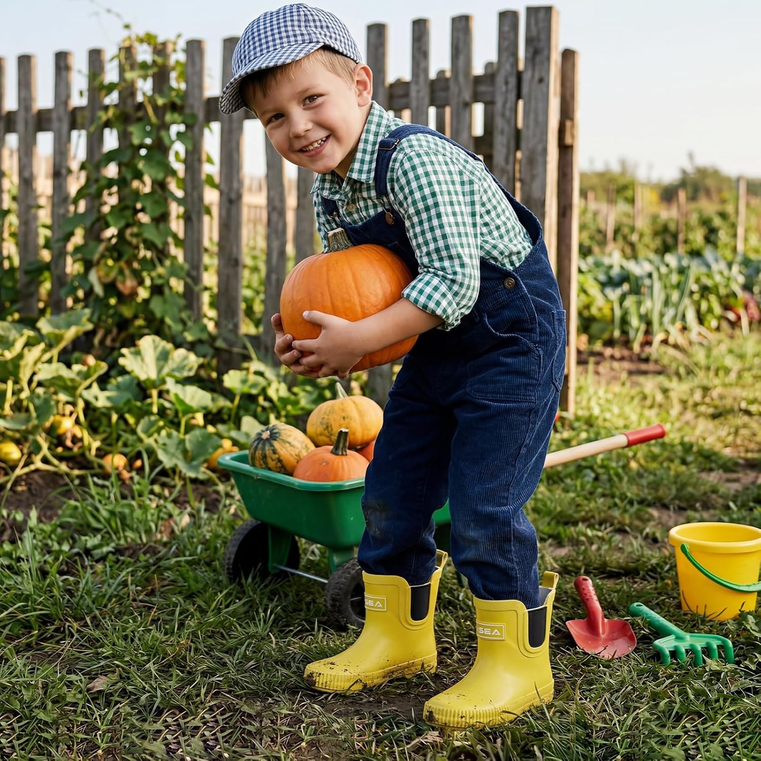 image:imageHISEA Kids BarefootFriendly Rain Boots 100 Natural Rubber Waterproof Ankle Chelsea Boots with Soft Cotton Lining AntiChafing Design for Toddlers Boys GirlsYellow