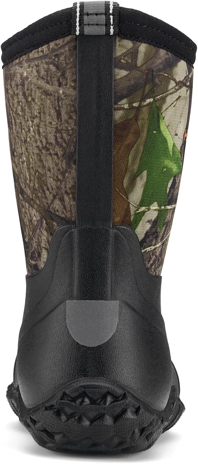 image:imageHISEA Kids Rain Boots Waterproof Neoprene Rubber Mud Boots Youth Rainboots Mid Calf Rain Shoes for Toddlers Kid Children Boys amp GirlsWoodland Camo