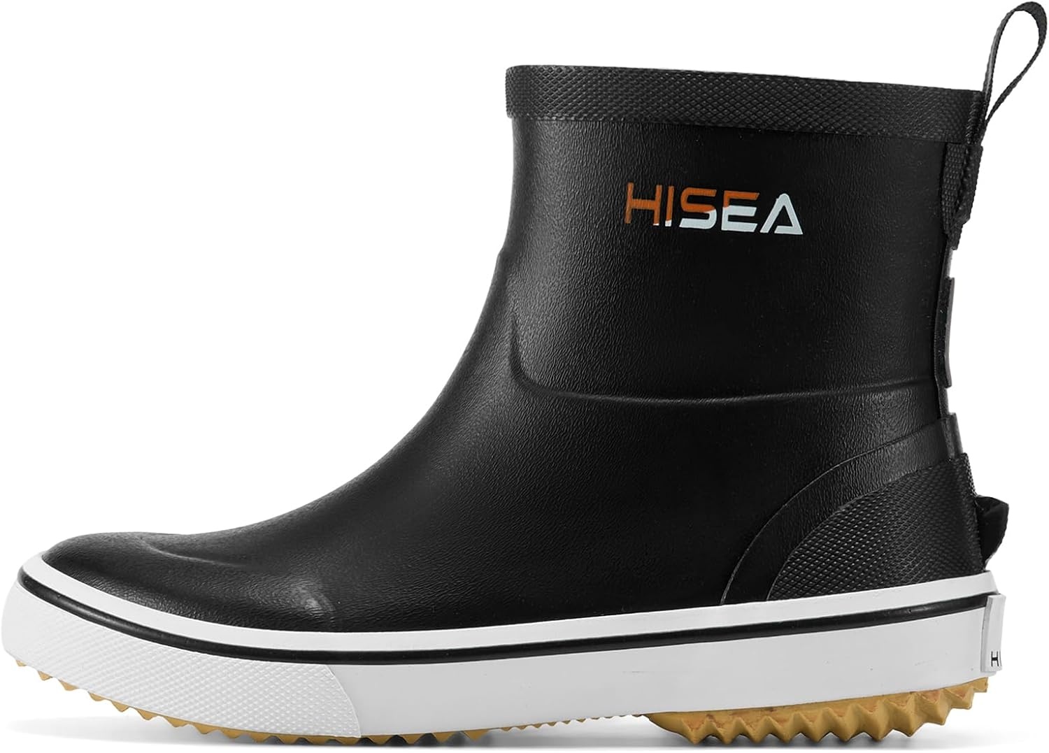image:imageHISEA Kids Rain Boots for Girls Boys Toddler Waterproof NonSlip Easyon Rubber Deck Boots Lightweight Flexible UnisexChild Ankle Chelsea Booties for Outdoor School PlayBlack