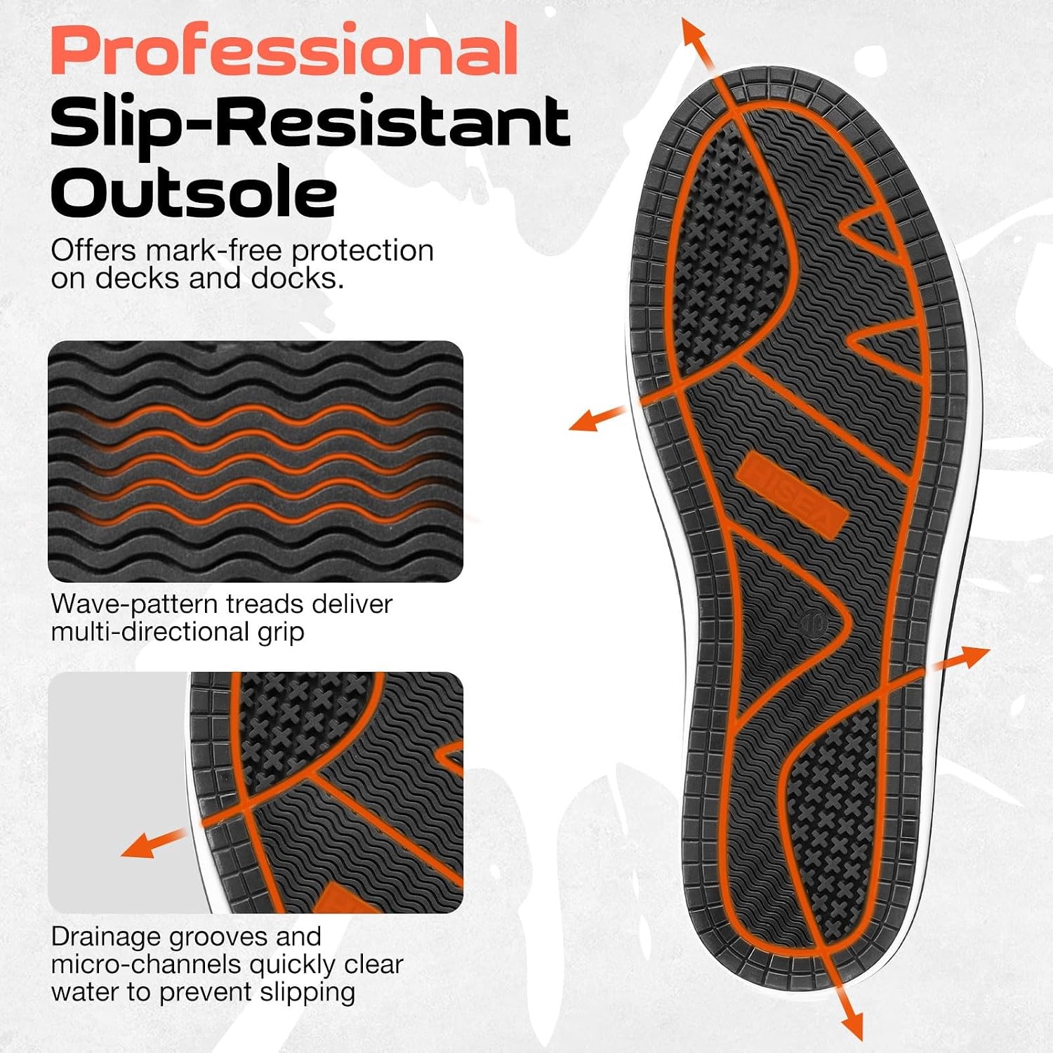 image:imageHISEA Mens Deck Boots Waterproof Nonslip Lightweight Rubber Ankle Rain Booties for Men Low Cut Foldable heel Neoprene Mud Garden Shoes for Outdoor Fishing Farming Gardening Lawn CareBlack