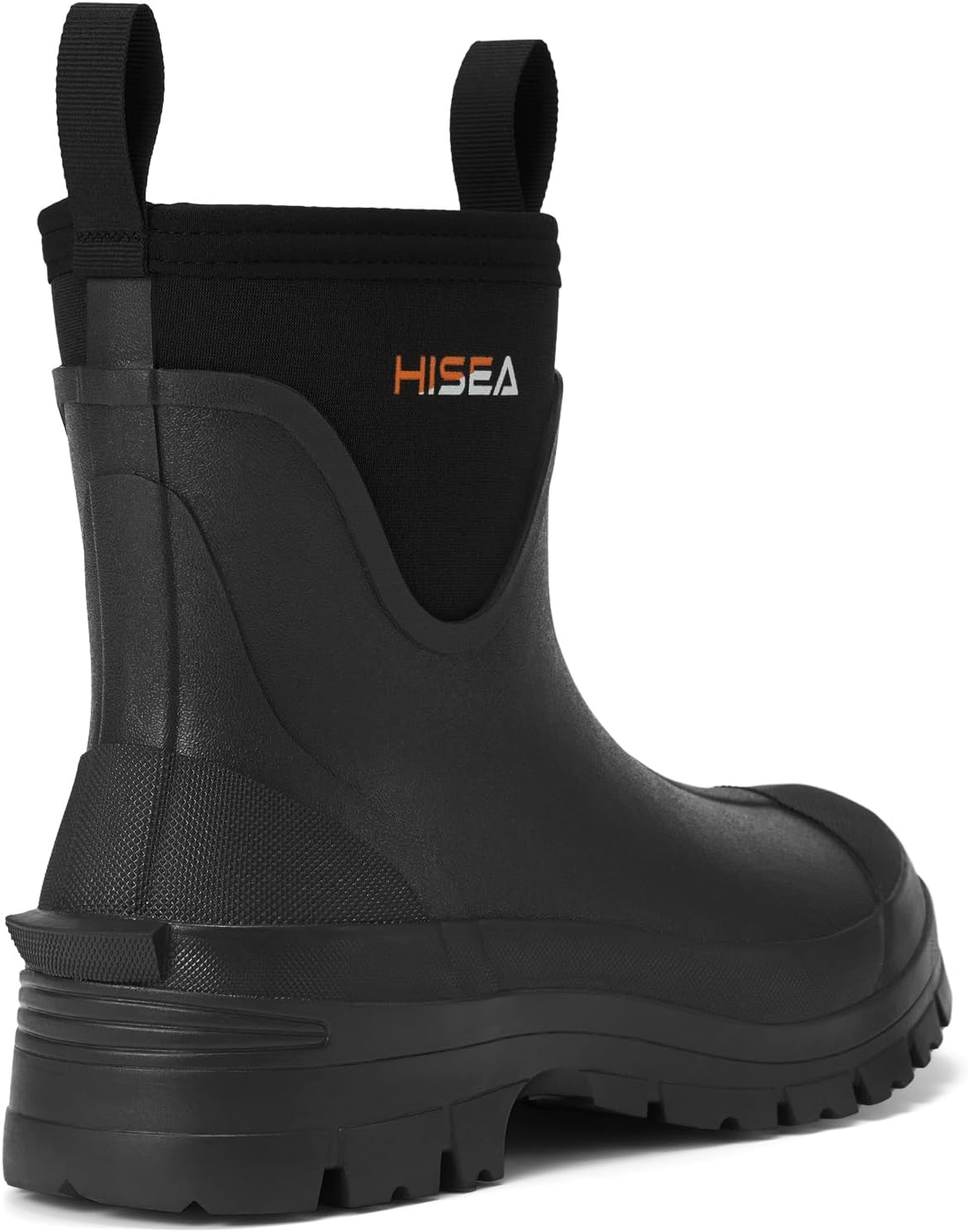 image:imageHISEA Mens Mud Boots Short Garden Shoes Ankle Hight Waterproof Neoprene Rubber Rain BootsBlack