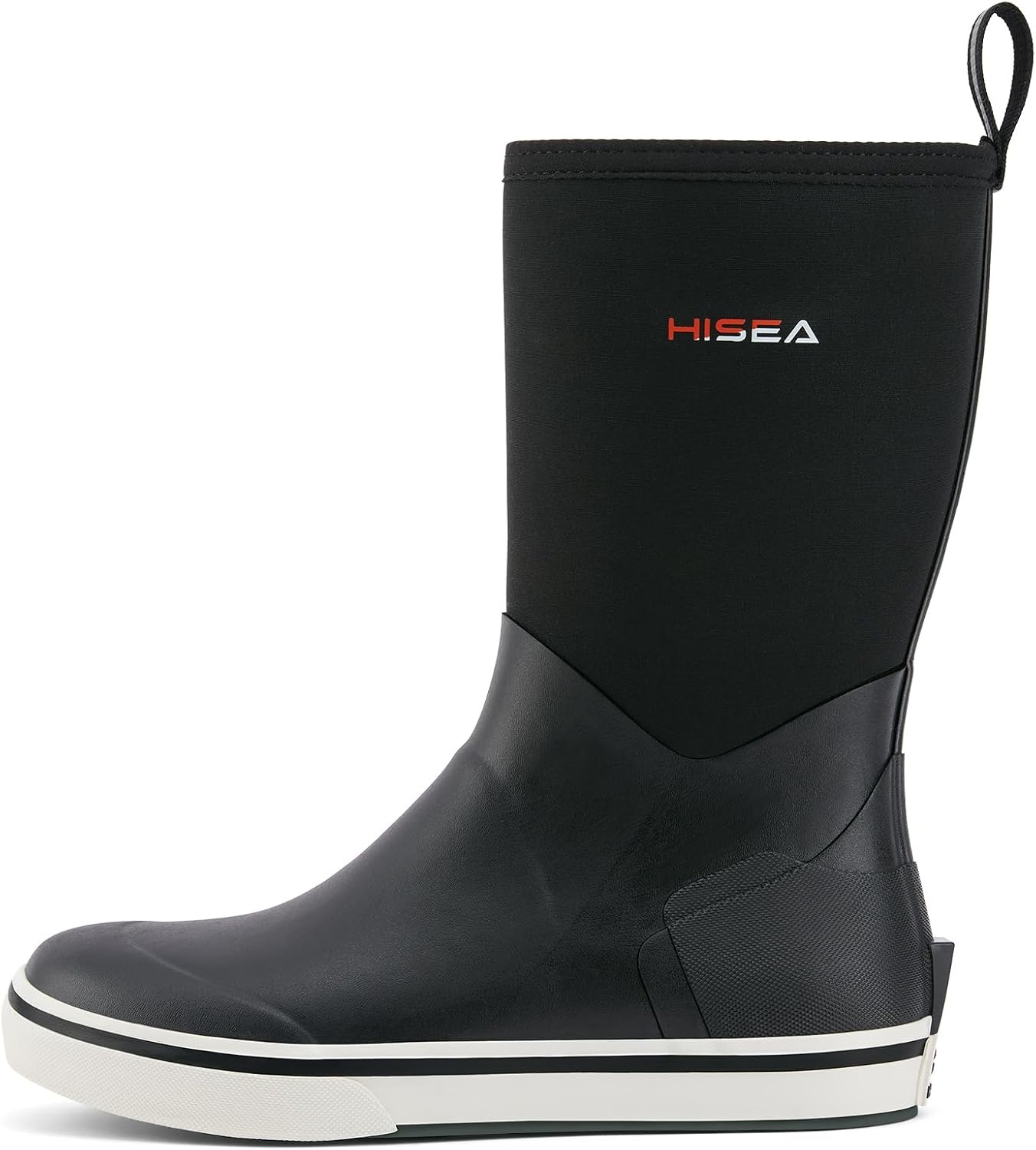 image:imageHISEA Mens Rubber Rain Boots Waterproof Garden Fishing Outdoor Deck BootsBlack