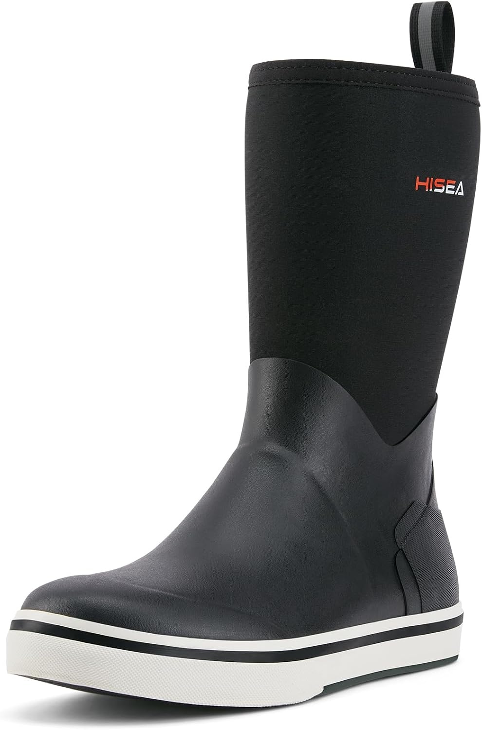 image:imageHISEA Mens Rubber Rain Boots Waterproof Garden Fishing Outdoor Deck BootsBlack