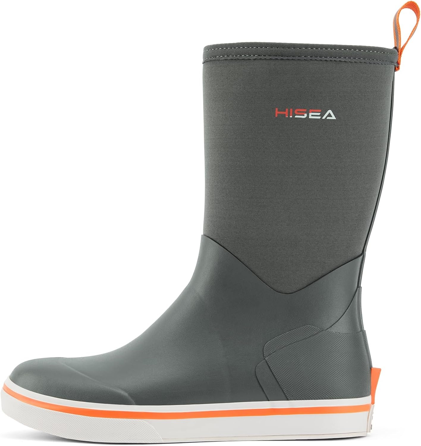 image:imageHISEA Mens Rubber Rain Boots Waterproof Garden Fishing Outdoor Deck BootsGrey