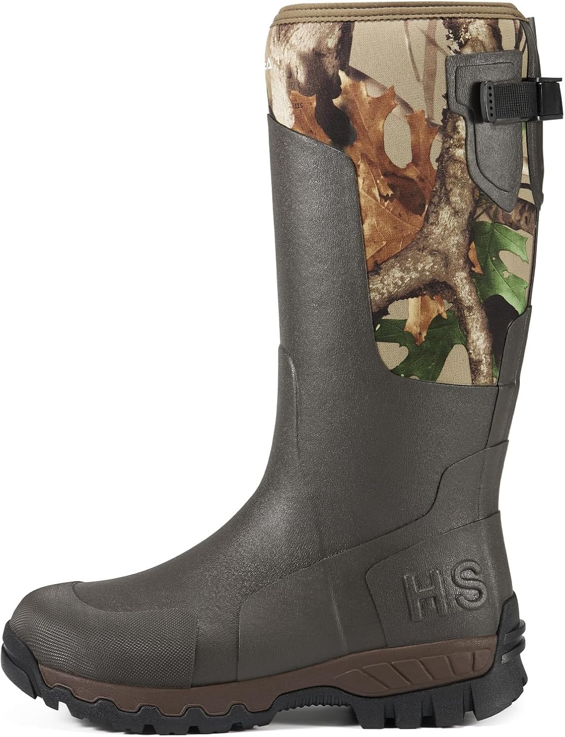 image:imageHISEA Mens Tall Boot with Arctic Ice Grip Waterproof Rubber Rain Boots Insulated Neoprene Warm Mud Boots for Outdoor Work HuntingCamo