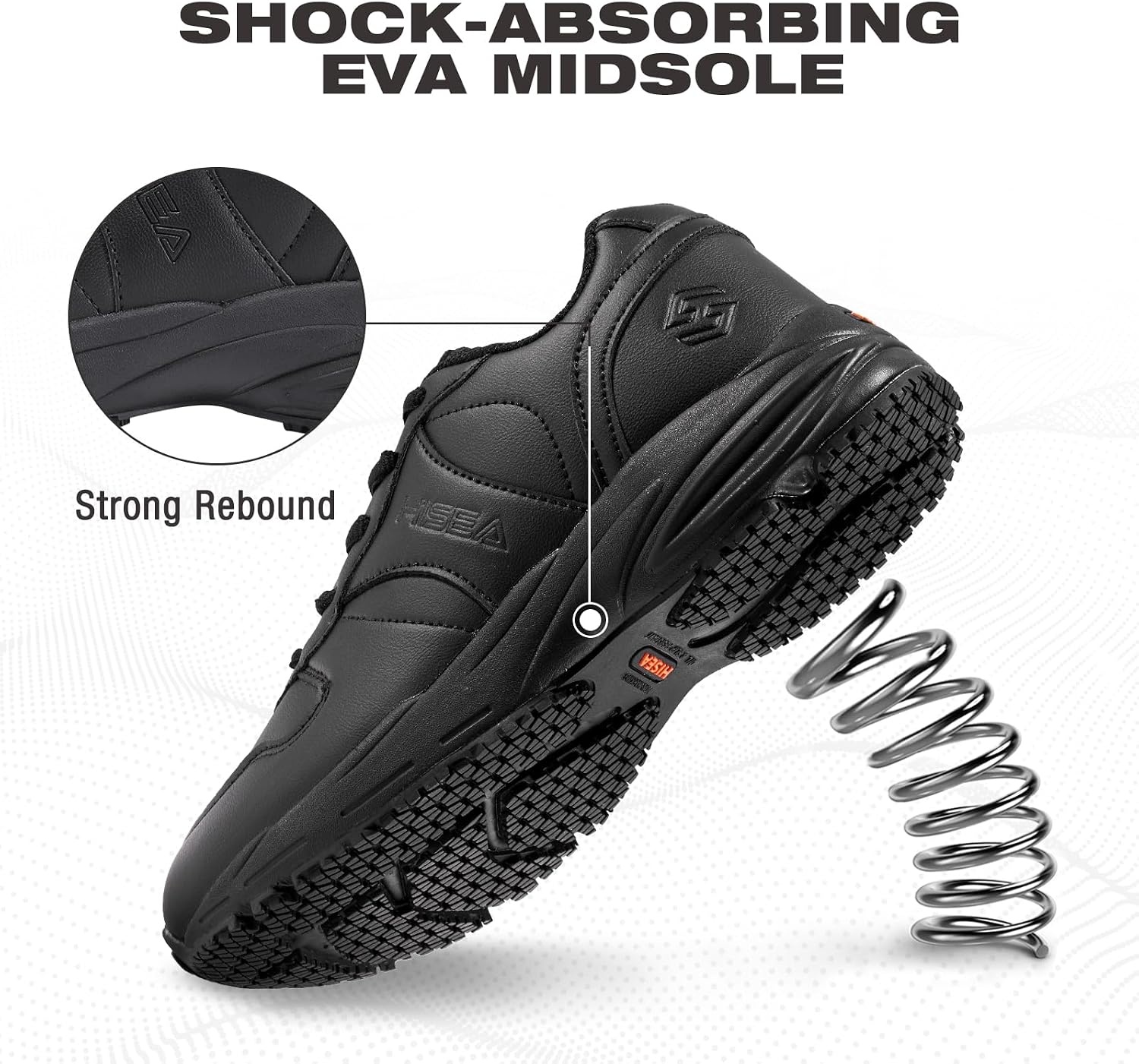 image:imageHISEA Non Slip Shoes for Women Food Service Water amp Oil Resistant Breathable Lightweight Comfortable Lace Up Womens Work Shoes Slip Resistant Work Shoes for Chef Kitchen Restaurant