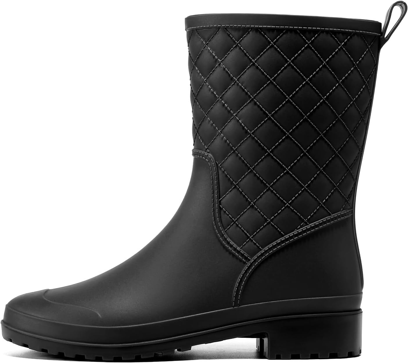 image:imageHISEA Rain Boots for Women Lightweight Fashion Rubber Boots Mid Height Waterproof Garden Shoes Womens Rain FootwearBlack
