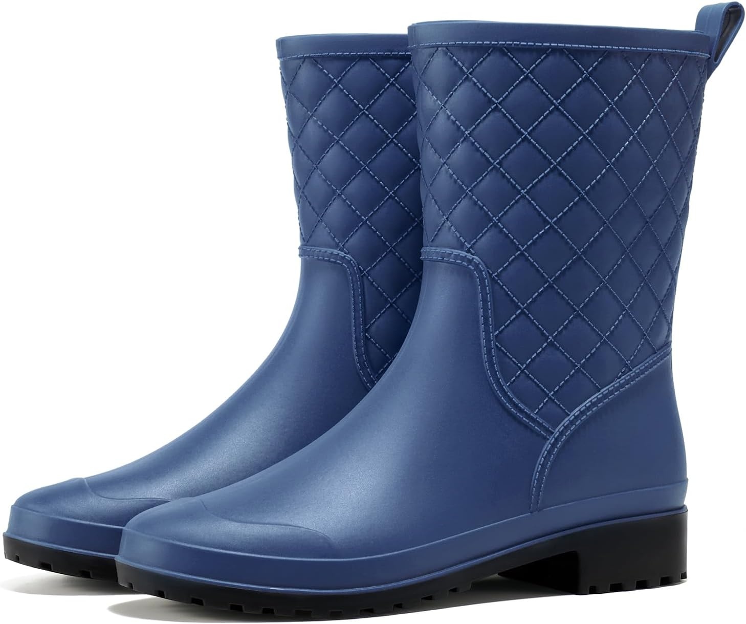 image:imageHISEA Rain Boots for Women Lightweight Fashion Rubber Boots Mid Height Waterproof Garden Shoes Womens Rain FootwearNavy