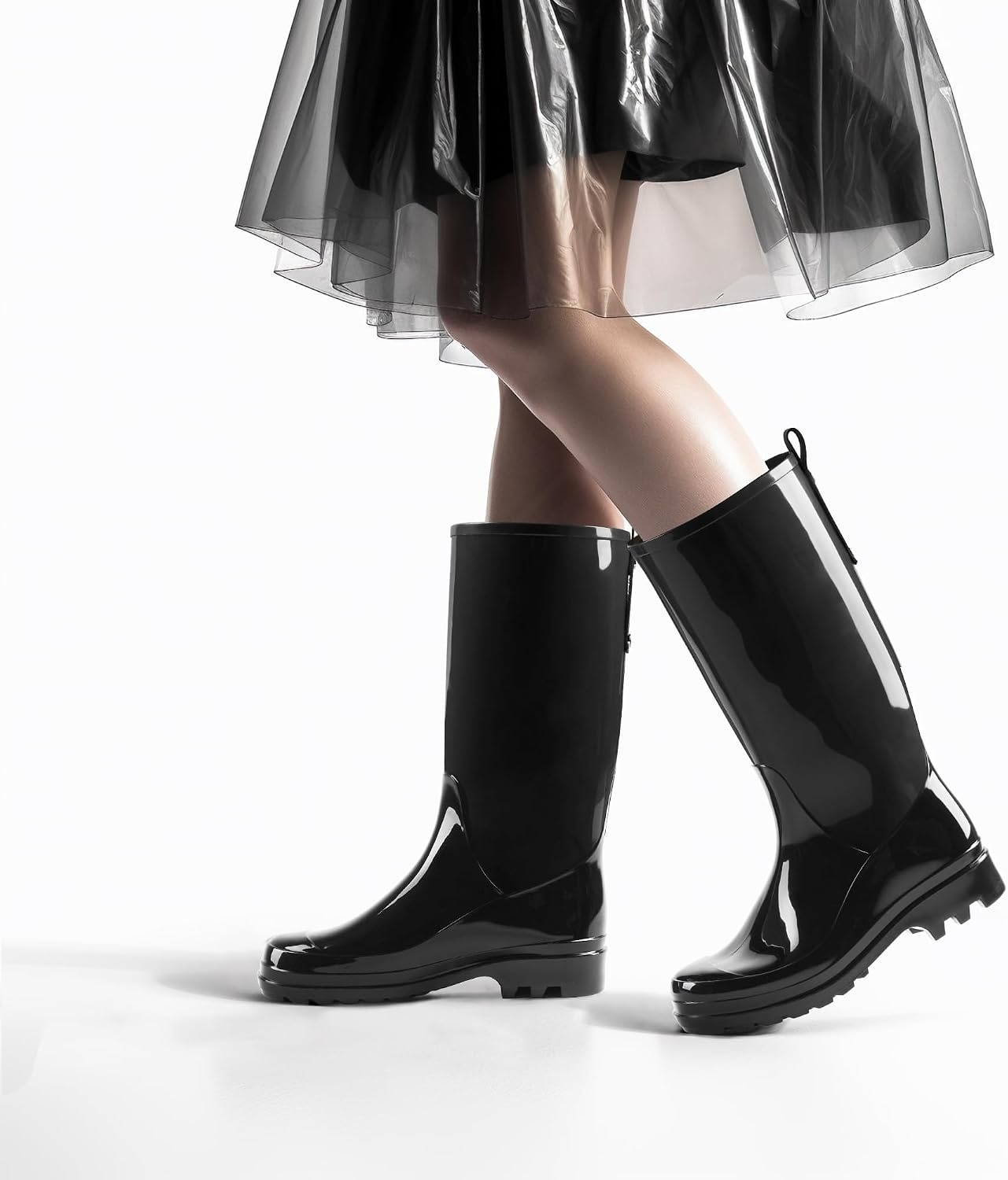 image:imageHISEA Rain Boots for Women Waterproof Garden Boots Knee High Rain Shoes with Comfort Insole NonSlip Seamless Tall Rain BootsBlack