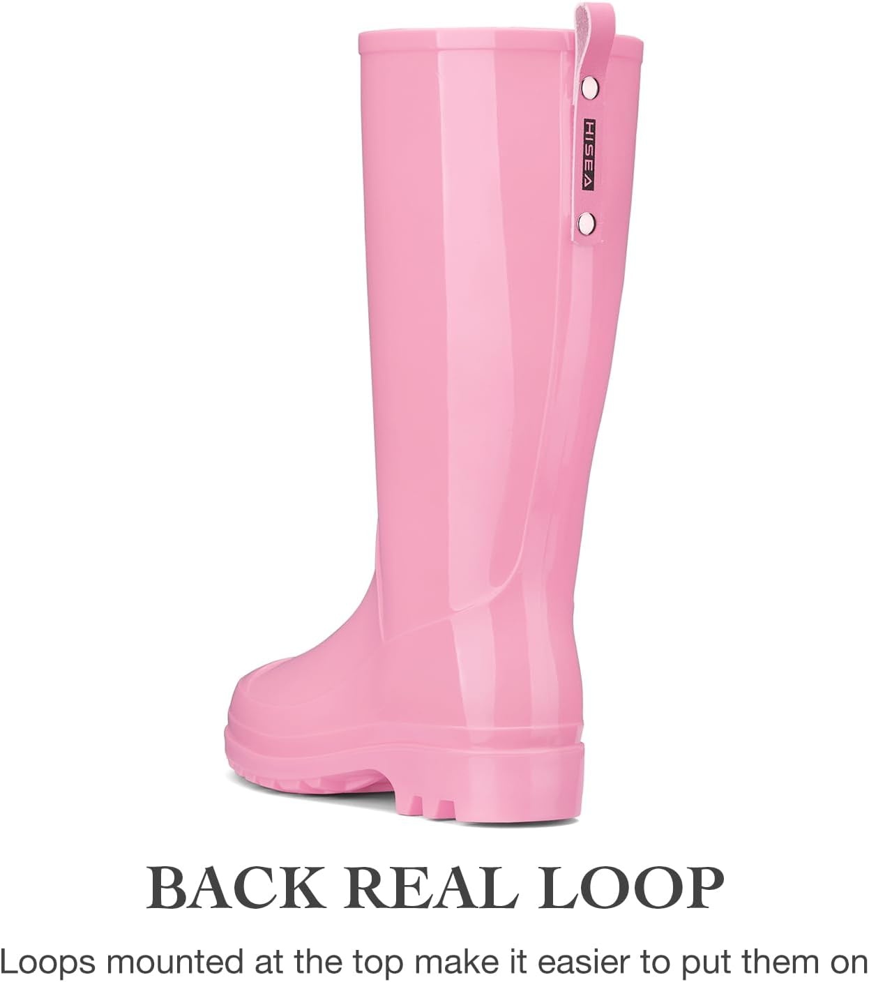 image:imageHISEA Rain Boots for Women Waterproof Garden Boots Knee High Rain Shoes with Comfort Insole NonSlip Seamless Tall Rain BootsLight Pink