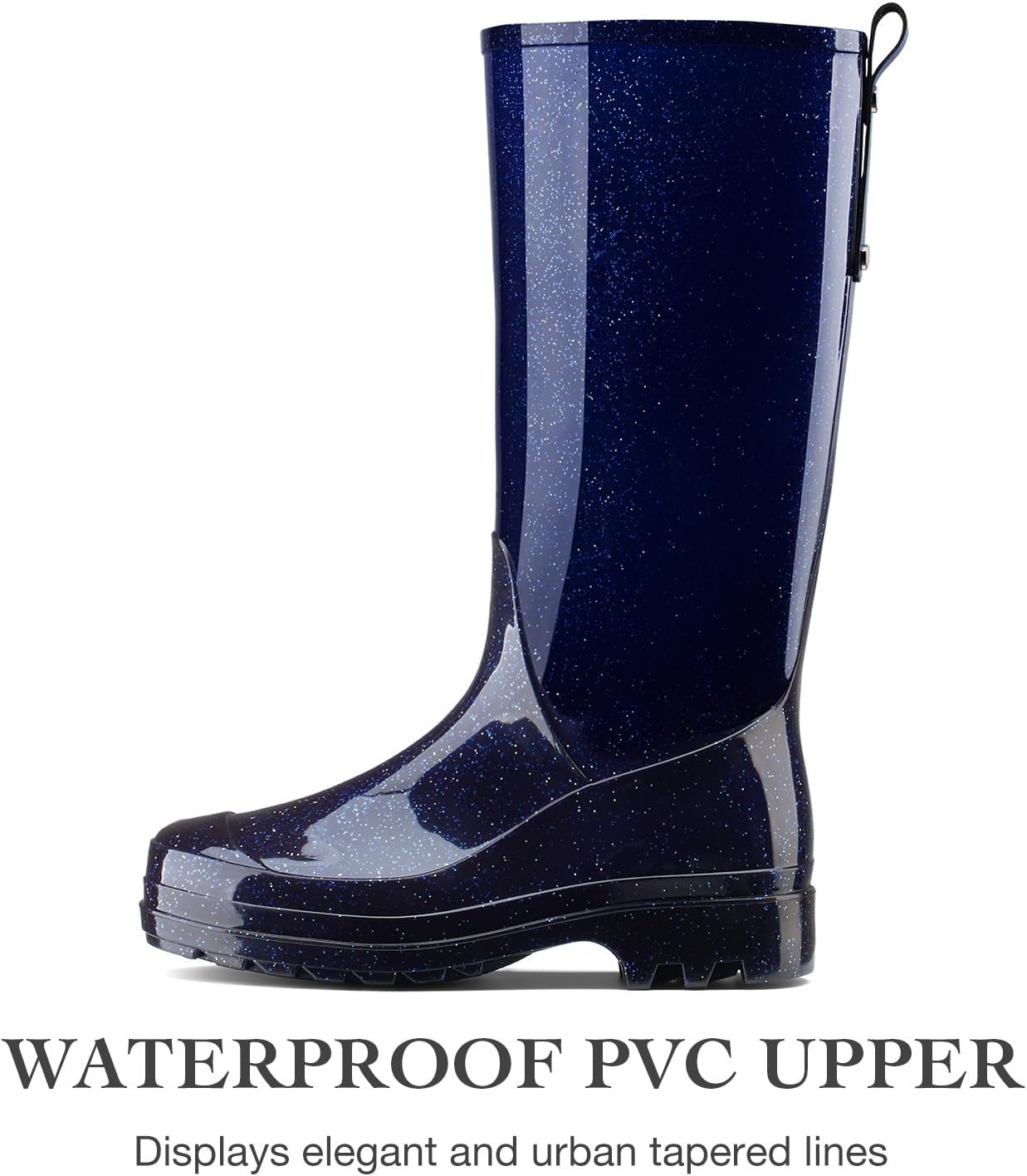 image:imageHISEA Rain Boots for Women Waterproof Garden Boots Knee High Rain Shoes with Comfort Insole NonSlip Seamless Tall Rain BootsStarry Blue