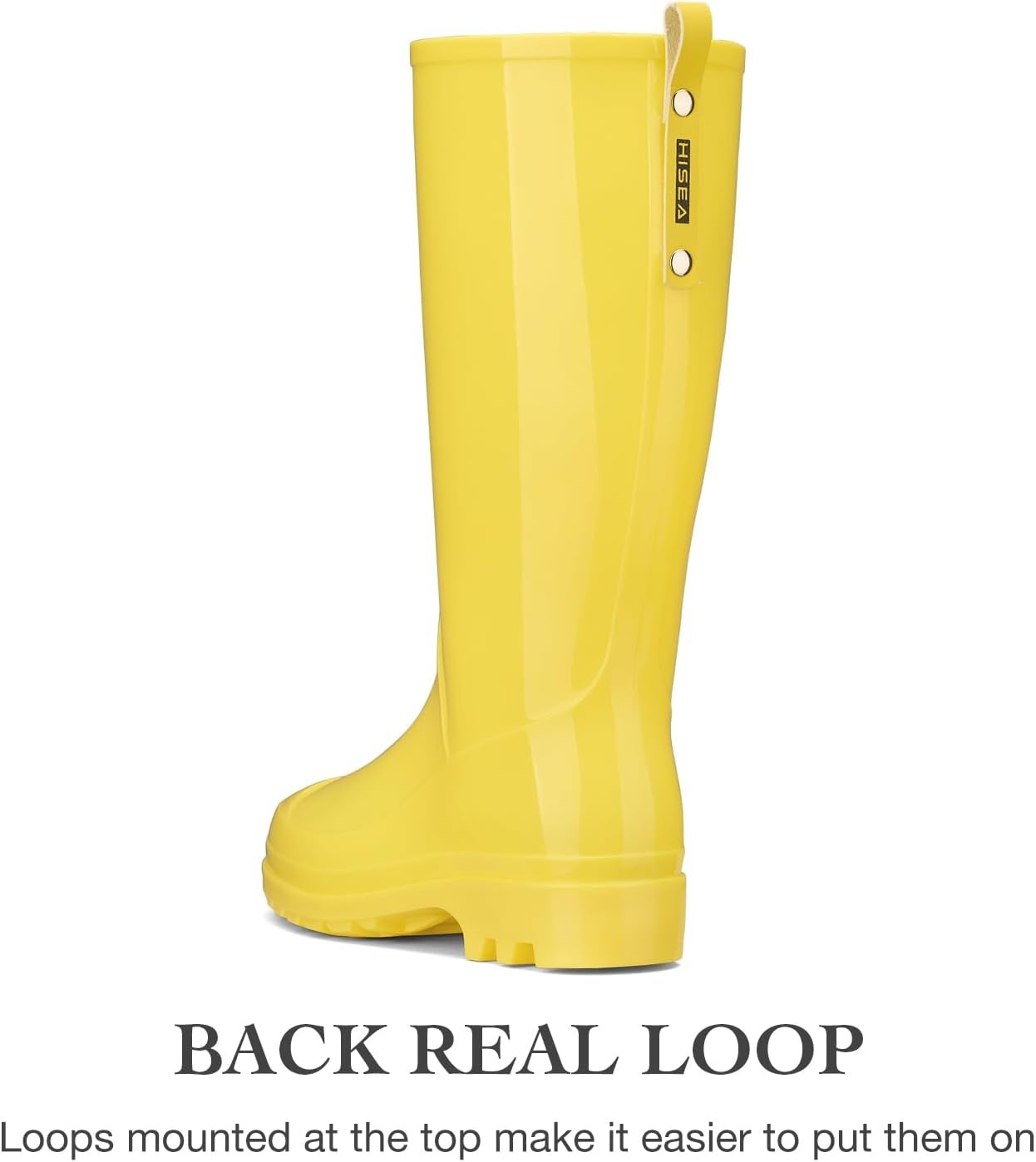 image:imageHISEA Rain Boots for Women Waterproof Garden Boots Knee High Rain Shoes with Comfort Insole NonSlip Seamless Tall Rain BootsYellow