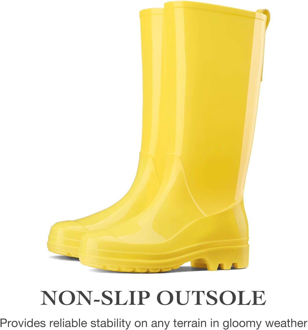 image:imageHISEA Rain Boots for Women Waterproof Garden Boots Knee High Rain Shoes with Comfort Insole NonSlip Seamless Tall Rain BootsYellow