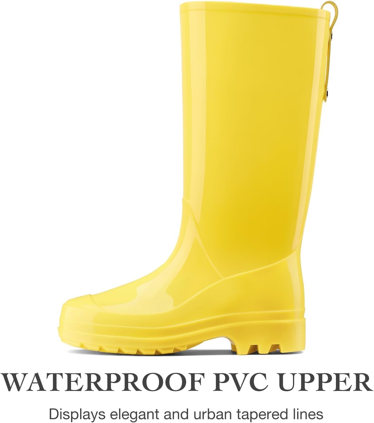 image:imageHISEA Rain Boots for Women Waterproof Garden Boots Knee High Rain Shoes with Comfort Insole NonSlip Seamless Tall Rain BootsYellow