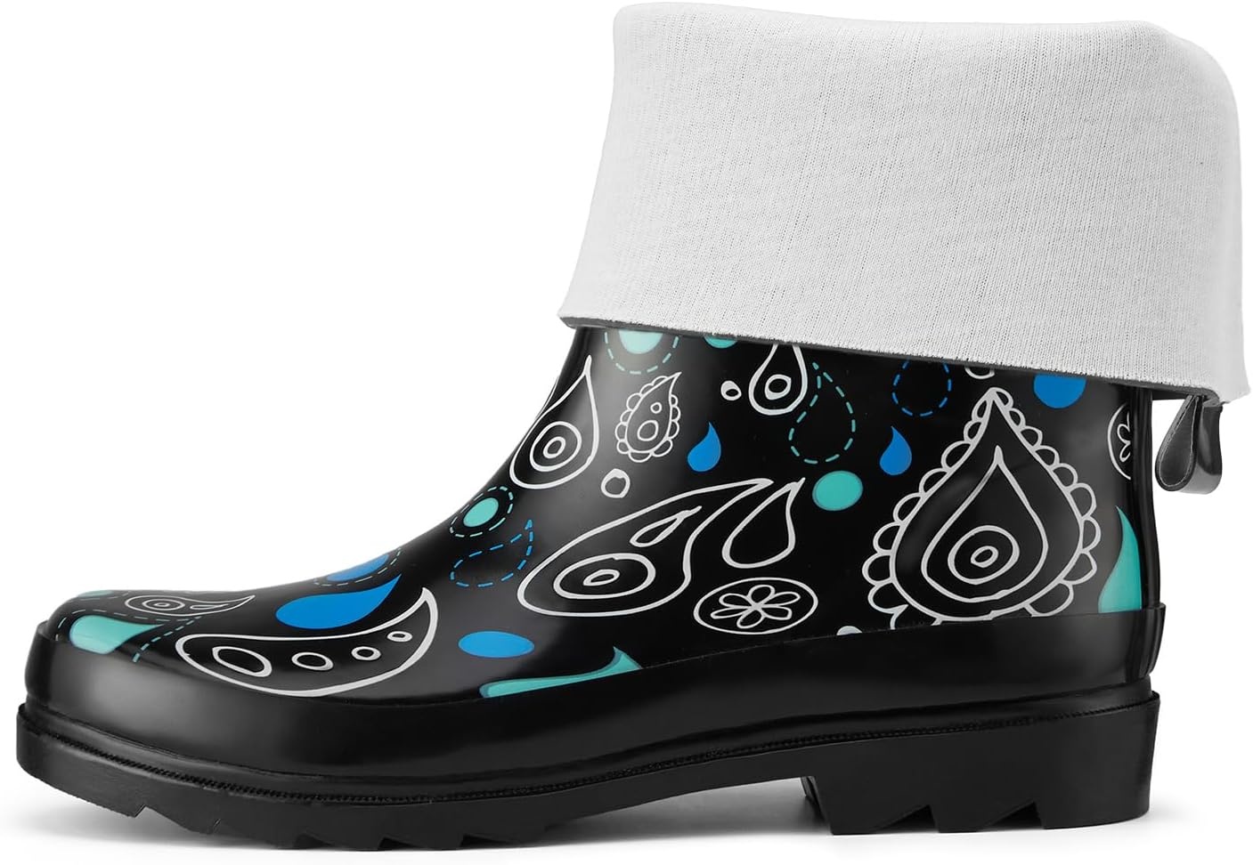image:imageHISEA Rubber MidCalf Rain Boots for Women Waterproof Insulated AntiSlip Mud Boots Cute Fashion Chelsea Garden Boots For AdultClassic Paisley