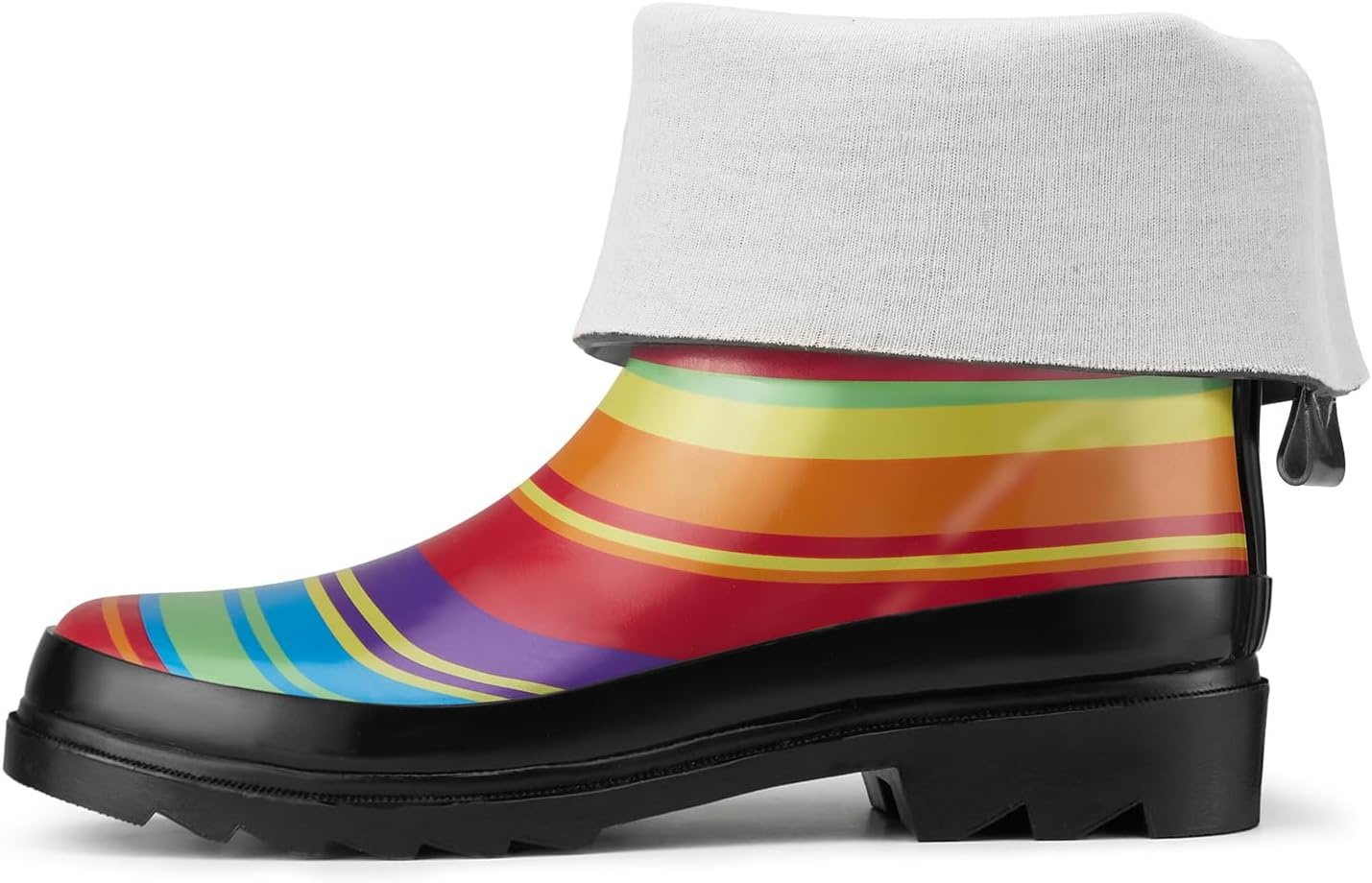 image:imageHISEA Rubber MidCalf Rain Boots for Women Waterproof Insulated AntiSlip Mud Boots Cute Fashion Chelsea Garden Boots For AdultRainbow Stripe
