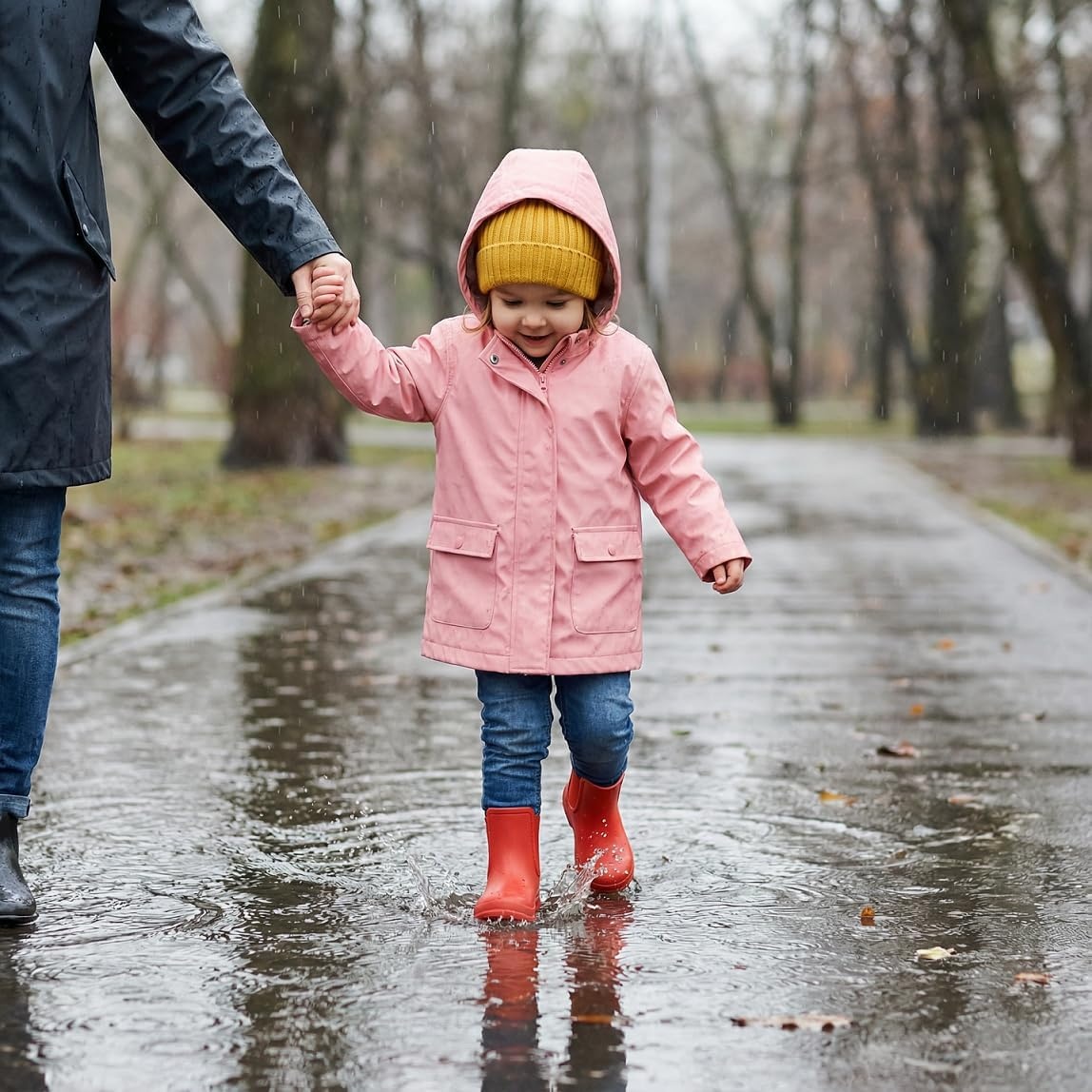 image:imageHISEA Toddler Rain Boots for Boys Girls Kids Short Rubber Boots Waterproof Lightweight with Nonslip OutsoleRed