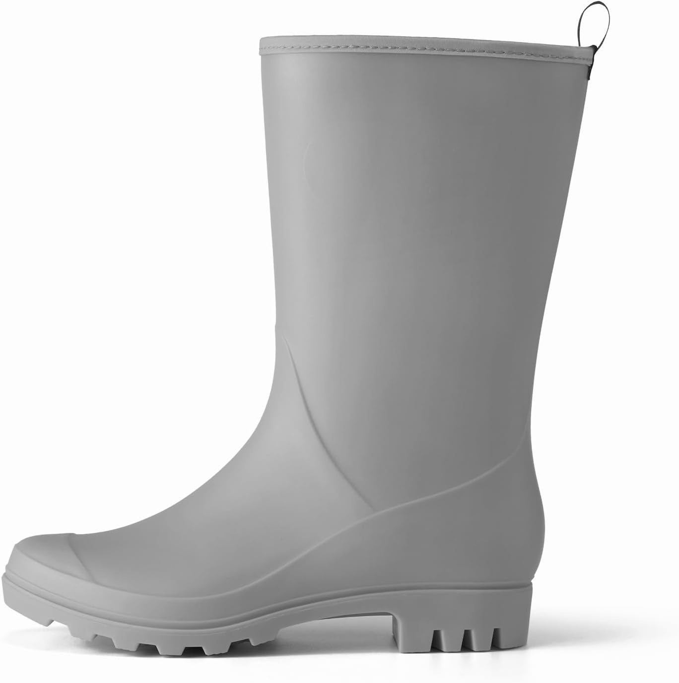 image:imageHISEA Women Rubber Boots Wide Calf Rain Boots Matte Surface Waterproof PVC Rubber Rain Boot Mid Height Rain Shoes for Outdoor Gardening Work WalkingGrey