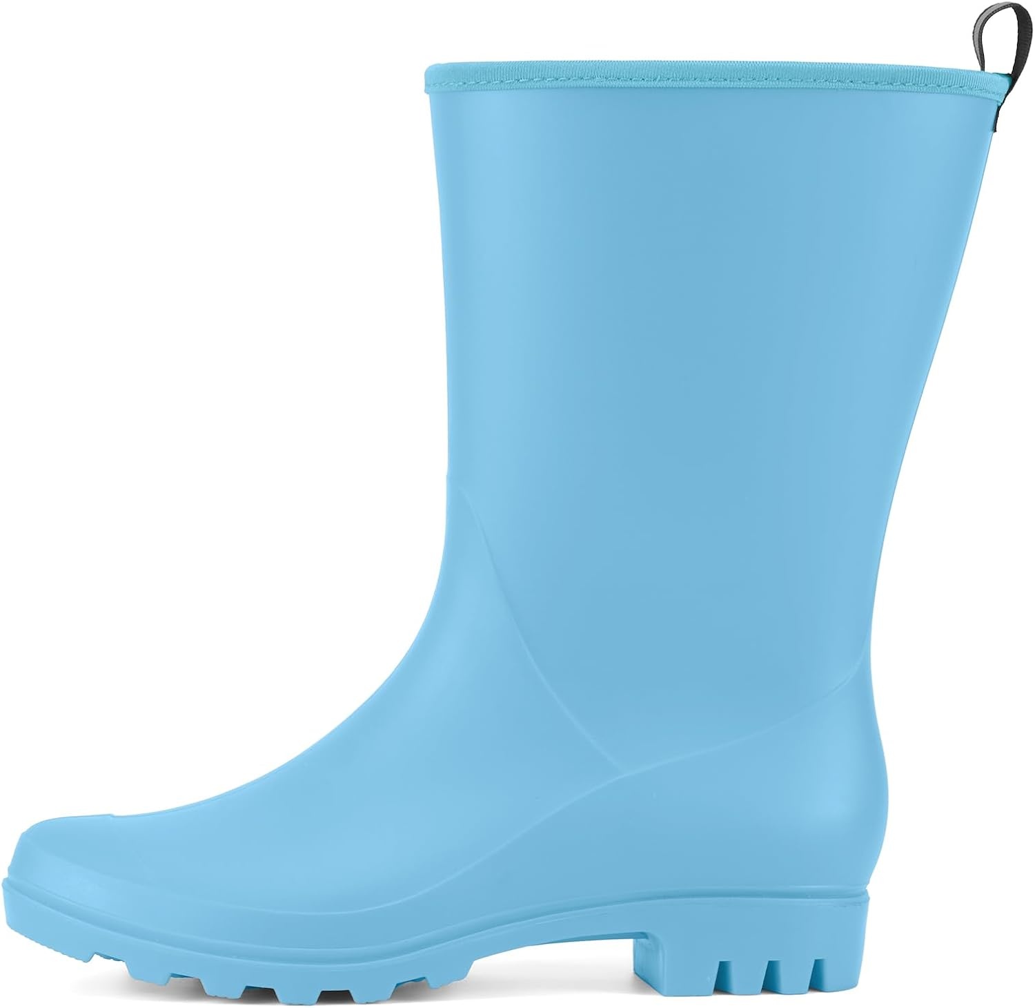 image:imageHISEA Women Rubber Boots Wide Calf Rain Boots Matte Surface Waterproof PVC Rubber Rain Boot Mid Height Rain Shoes for Outdoor Gardening Work WalkingLight Blue