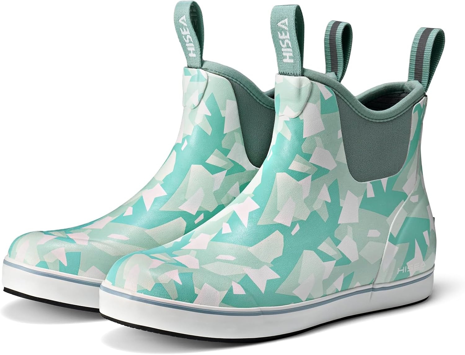 image:imageHISEA Womens Ankle Rain Boots Rubber Fishing Deck Boots Garden Boots for Women WaterproofBlue Camo