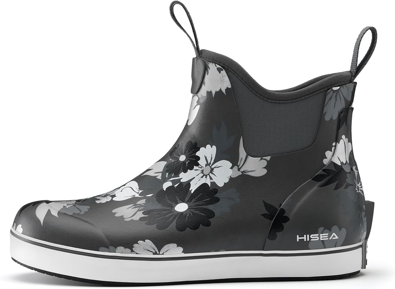 image:imageHISEA Womens Ankle Rain Boots Rubber Fishing Deck Boots Garden Boots for Women WaterproofGrey Flower