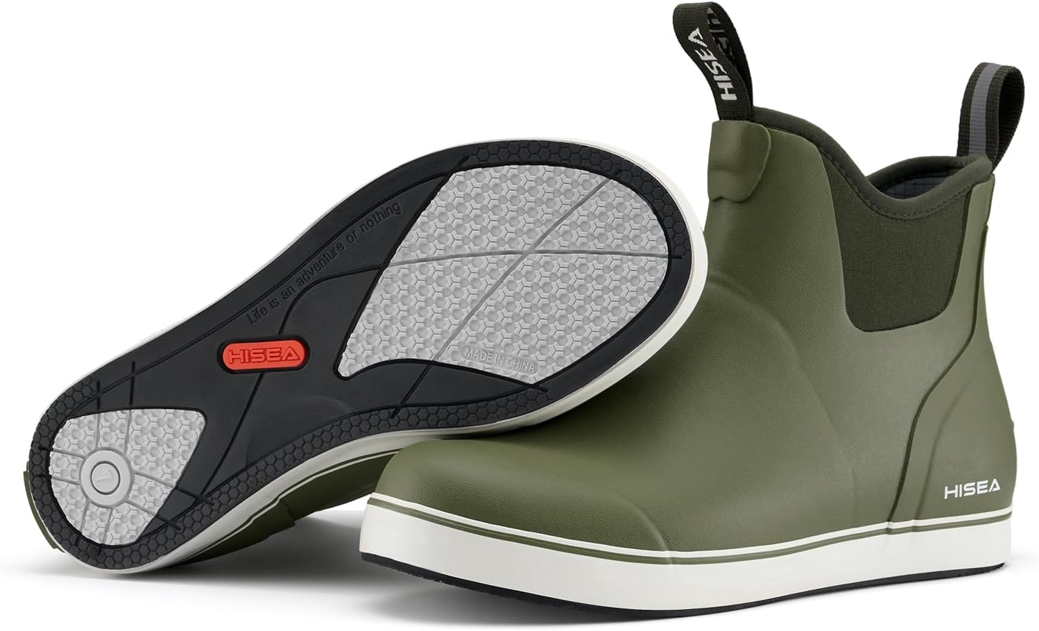 image:imageHISEA Womens Ankle Rain Boots Rubber Fishing Deck Boots Garden Boots for Women WaterproofOlive Green
