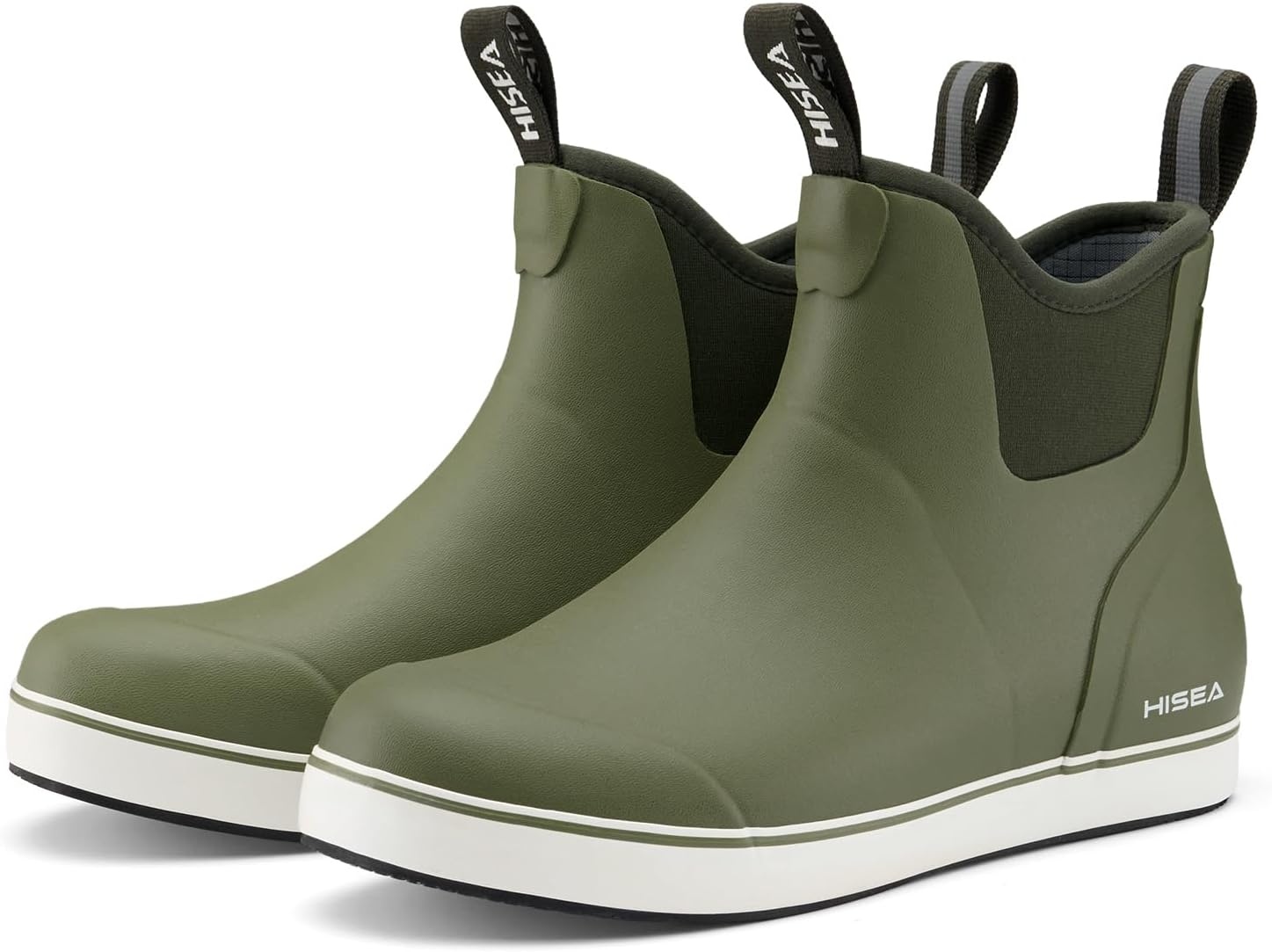image:imageHISEA Womens Ankle Rain Boots Rubber Fishing Deck Boots Garden Boots for Women WaterproofOlive Green