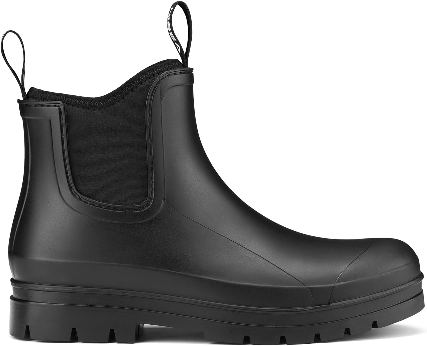 image:imageHISEA Womens Chelsea Rubber Rain Boots Ankle Rain Boots Waterproof Women Neoprene Short Garden Boots Choose Size UpBlack