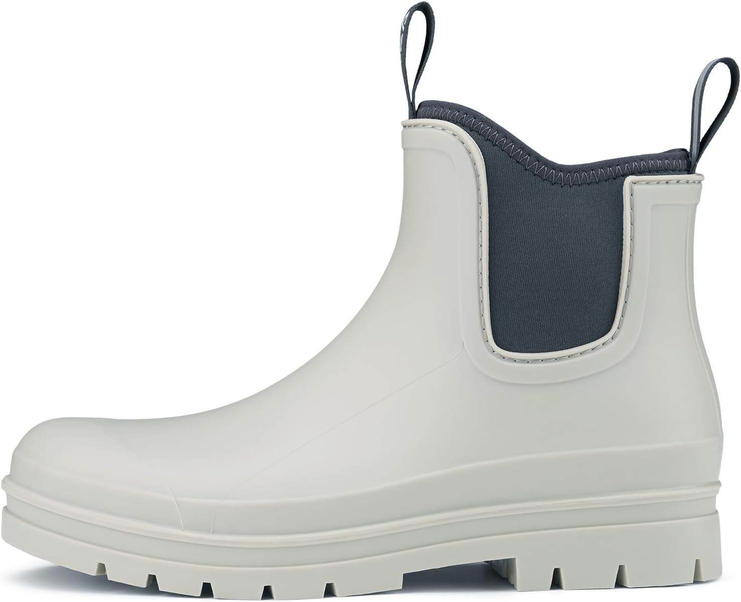 image:imageHISEA Womens Chelsea Rubber Rain Boots Ankle Rain Boots Waterproof Women Neoprene Short Garden Boots Choose Size UpGrey