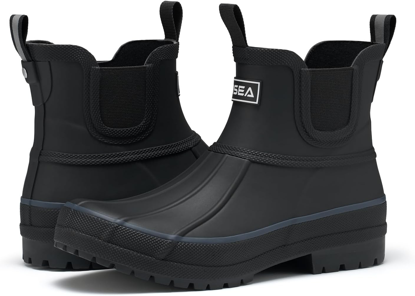 image:imageHISEA Womens Duck Chelsea Rain Boots Waterproof Short Garden Boot Outdoor Mud BootsBlack