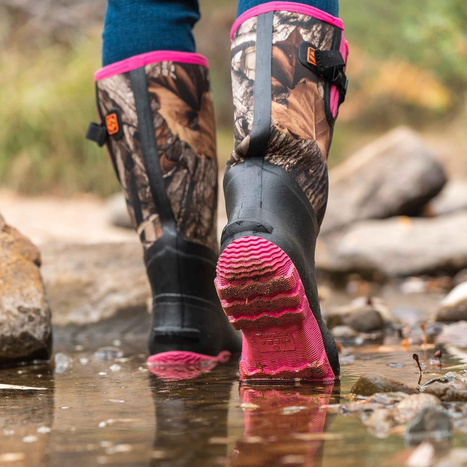 image:imageHISEA Womens Mid Calf Rain Boots Waterproof Rubber Boot for Garden Mud WorkingBlue