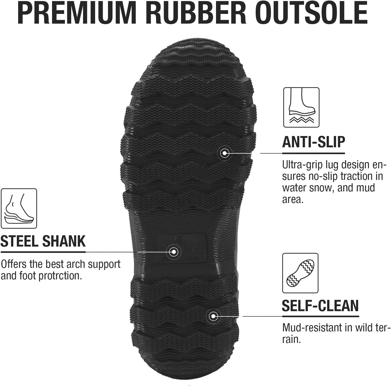 image:imageHISEA Womens Mid Calf Rain Boots Waterproof Rubber Boot for Garden Mud WorkingKanati Camo