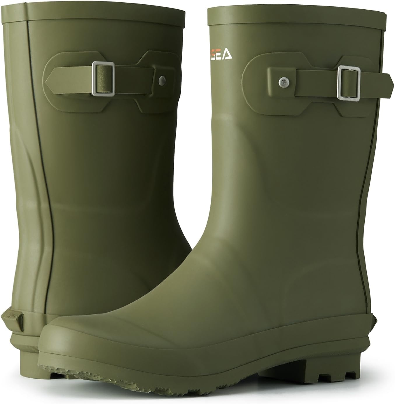 image:imageHISEA Womens Mid Calf Rubber Rain Boots Waterproof Wellington Garden Boots