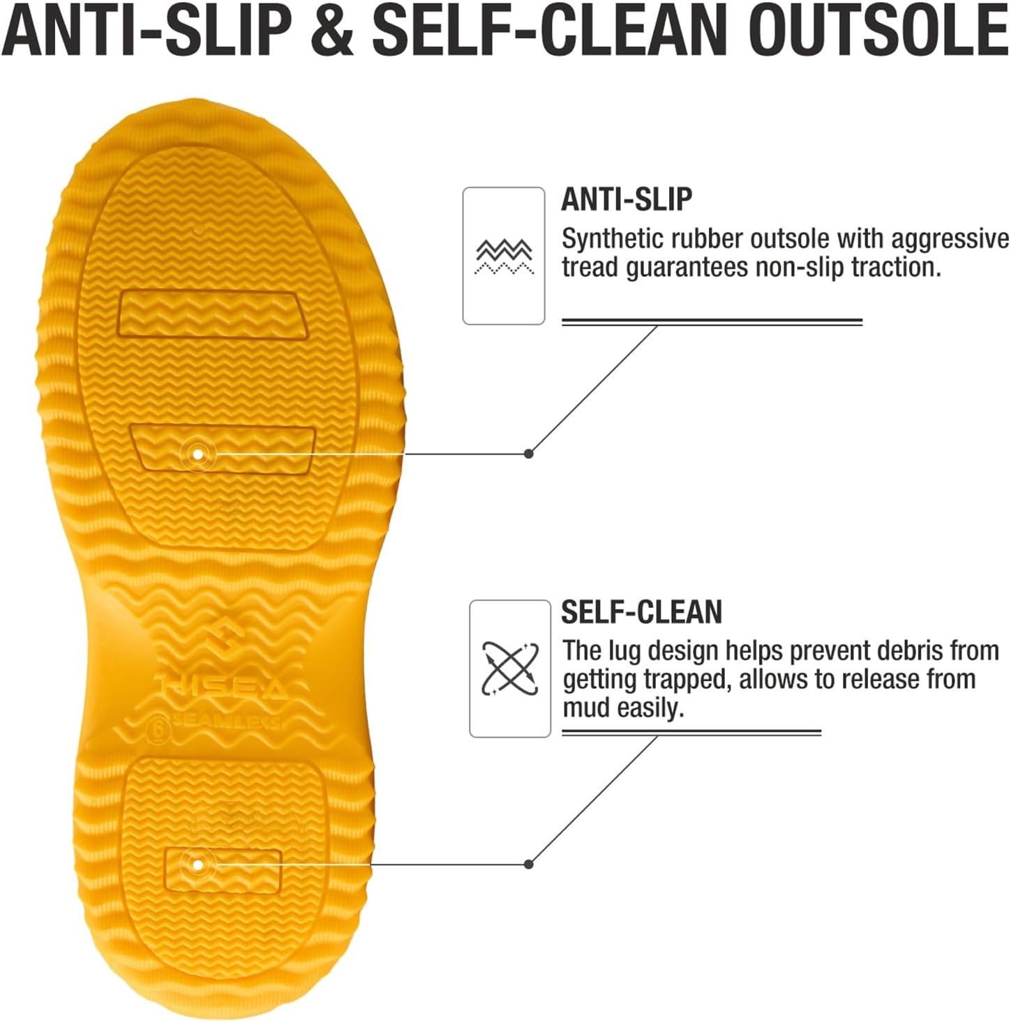 image:imageHISEA Womens Mud Rain Boots Waterproof Tall Garden Shoes Insulated Neoprene Rubber for Outdoor Activities Hunting Gardening Farming Muddy Yard Work Sizes US 611Yellow Chicken