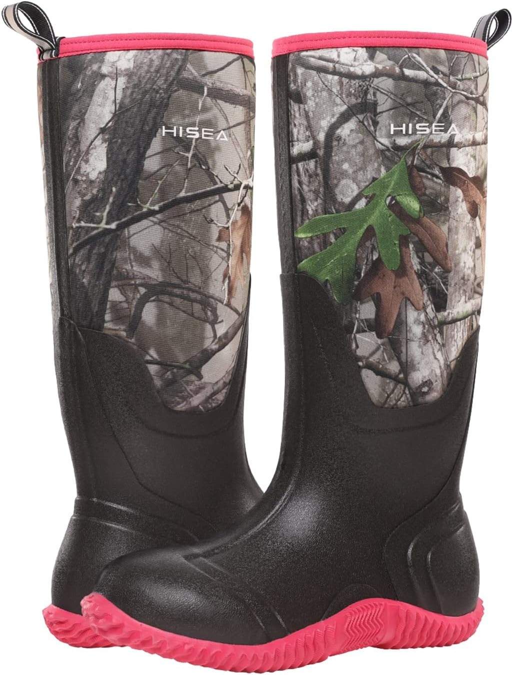 image:imageHISEA Womens Rain Boots Knee High Rubber Boots Waterproof Insulated Neoprene Mud Boots AntiSlip Outdoor Work Boots for Hunting Gardening Farming Yard Working Size 611Camo