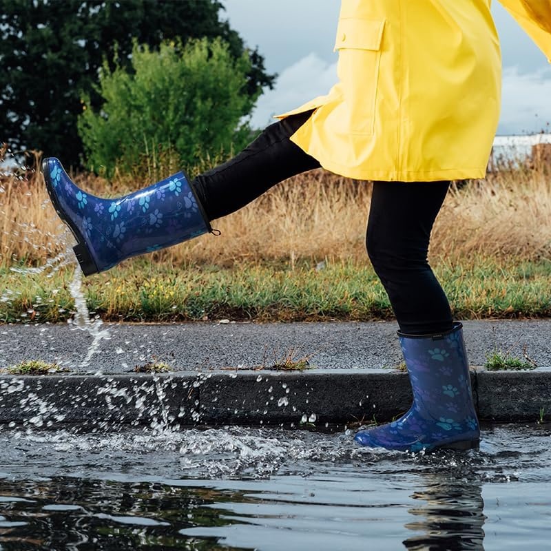 image:imageHISEA Womens Rain Boots Waterproof Mid Calf Garden Boots for WomenBlue Claw