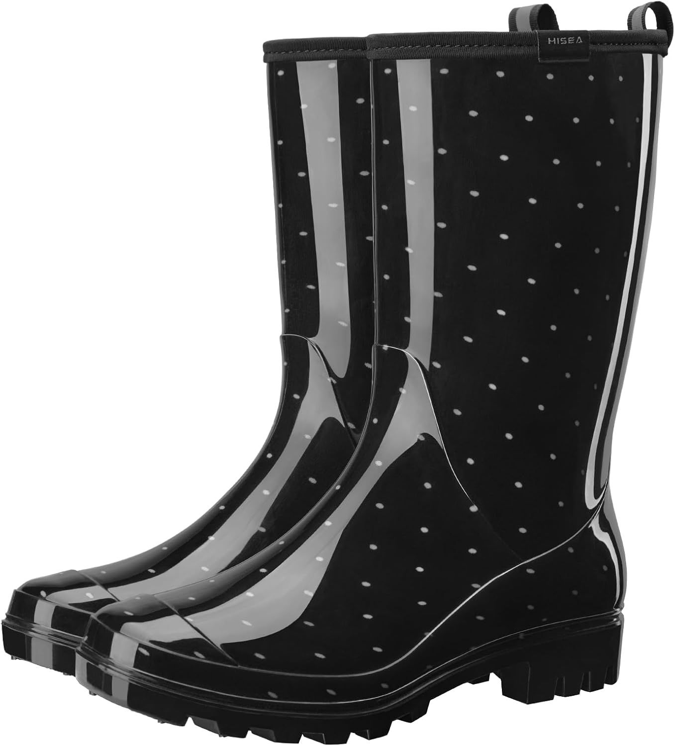 image:imageHISEA Womens Rain Boots Waterproof Mid Calf Garden Boots for WomenPolka Dot