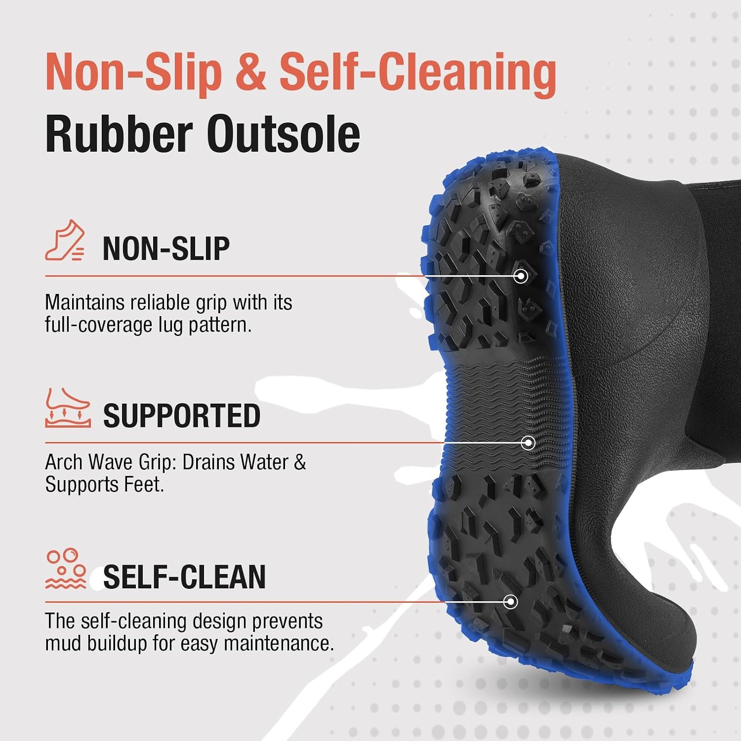image:imageHISEA Womens Rubber Boots Waterproof Ankle Rain Boots Insulated Neoprene Mud Boots AntiSlip Outdoor Work Shoes for Hunting Gardening Farming Yard WorkingBlack