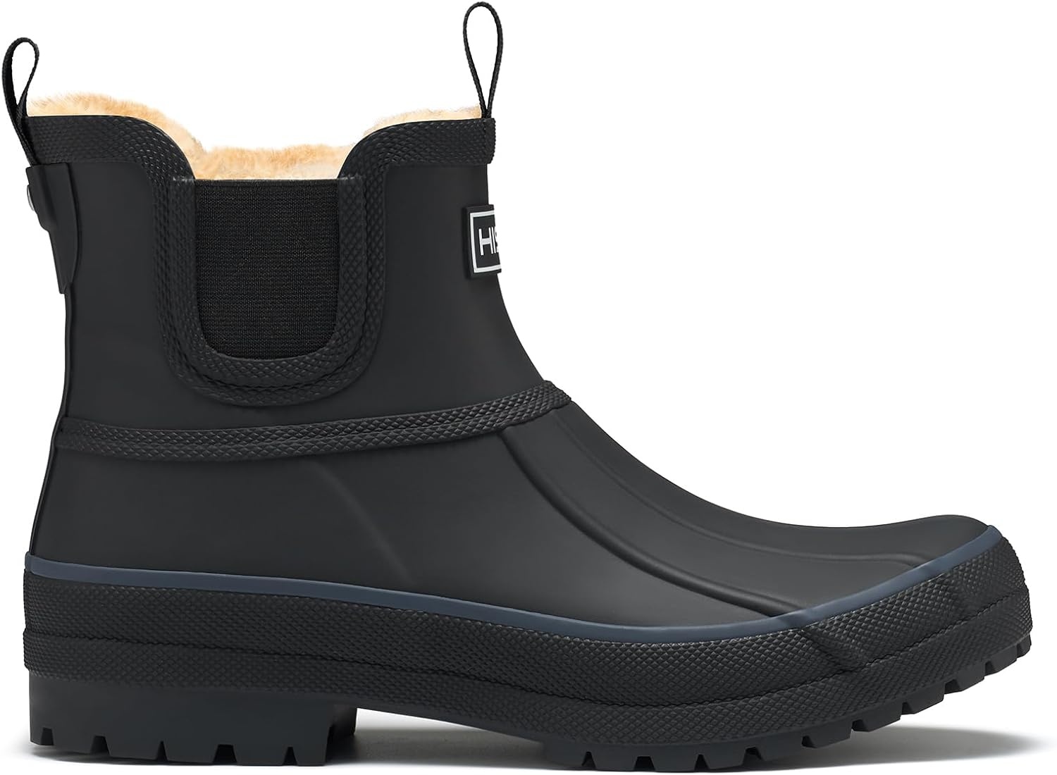 image:imageHISEA Womens Saltwater Winter Rain Boots Waterproof Duck Chelsea Lined Outdoor Garden BootBlack