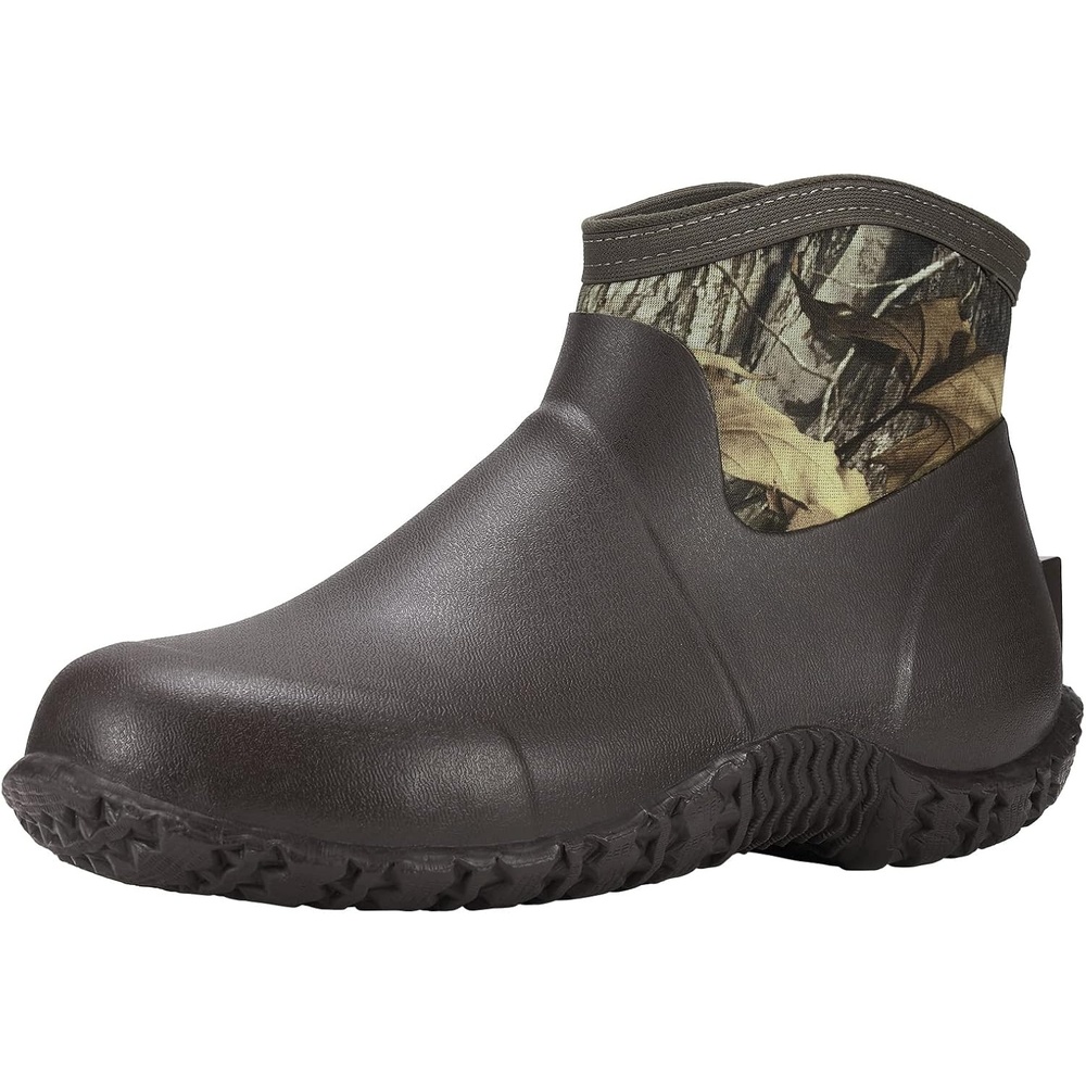 image:imageHISEA Mens Ankle Rain Boots Waterproof Rubber Garden Boots Insulated Neoprene Mud Shoes SlipOn Outdoor Work Booties for Gardening Farming Fishing Hunting Yard and Lawn ChoreCamo