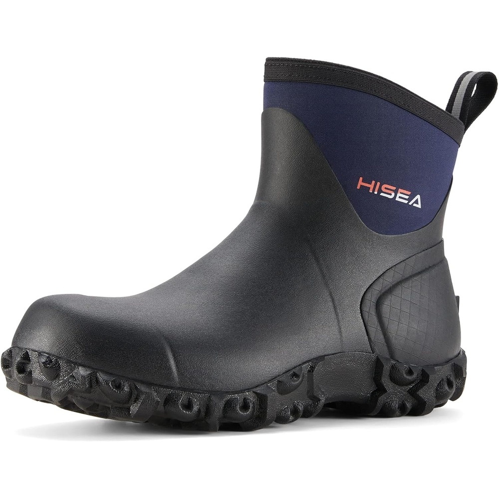 image:imageHISEA Mens Rubber Boots Ankle Rain Boots Waterproof Outdoor Mud Bootie for Lawn and GardenNavy