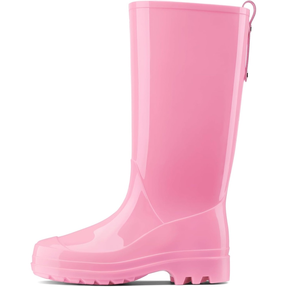 image:imageHISEA Rain Boots for Women Waterproof Garden Boots Knee High Rain Shoes with Comfort Insole NonSlip Seamless Tall Rain BootsLight Pink