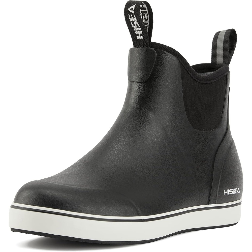 image:imageHISEA Womens Ankle Rain Boots Rubber Fishing Deck Boots Garden Boots for Women WaterproofBlack