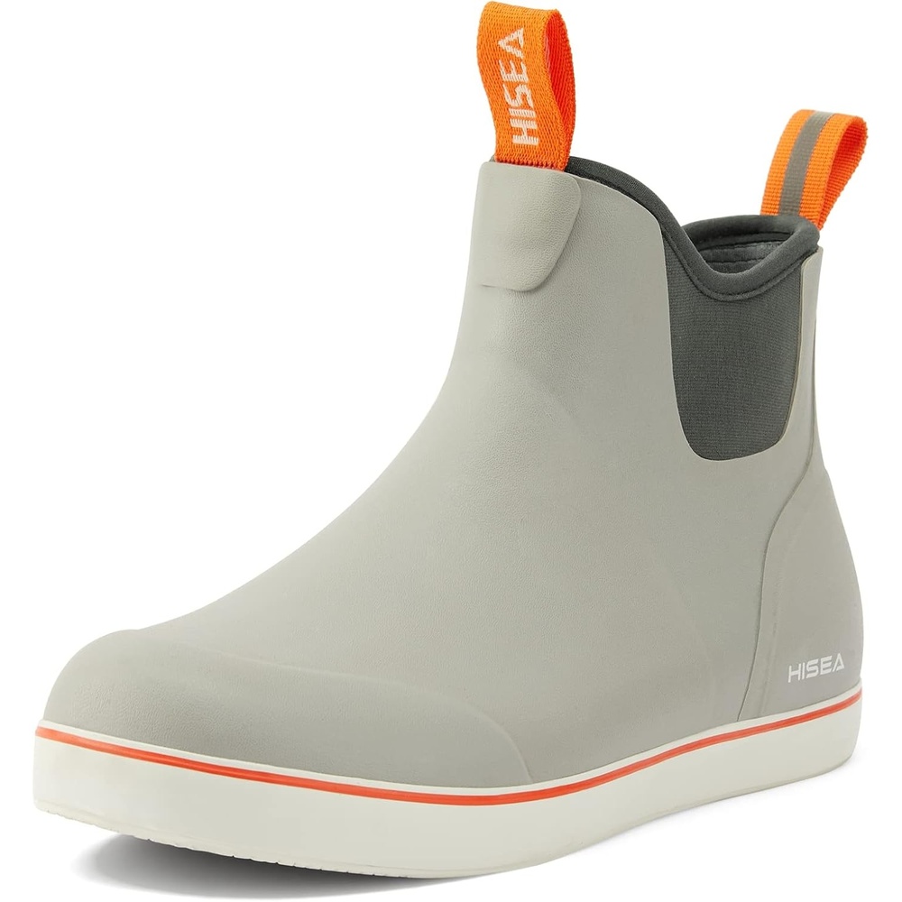 image:imageHISEA Womens Ankle Rain Boots Rubber Fishing Deck Boots Garden Boots for Women WaterproofGrey