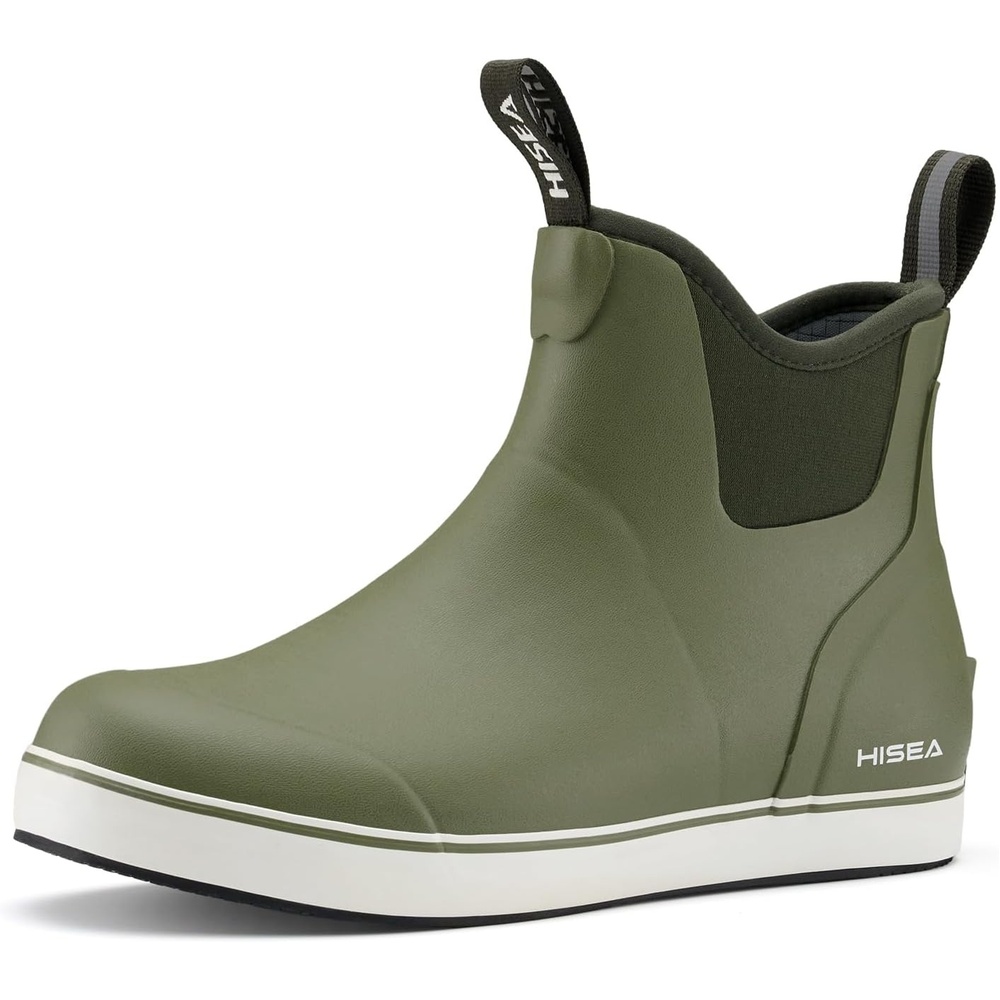 image:imageHISEA Womens Ankle Rain Boots Rubber Fishing Deck Boots Garden Boots for Women WaterproofOlive Green