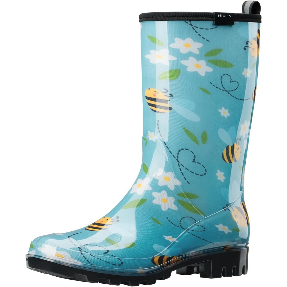 image:imageHISEA Womens Rain Boots Waterproof Mid Calf Garden Boots for WomenBlue Bee