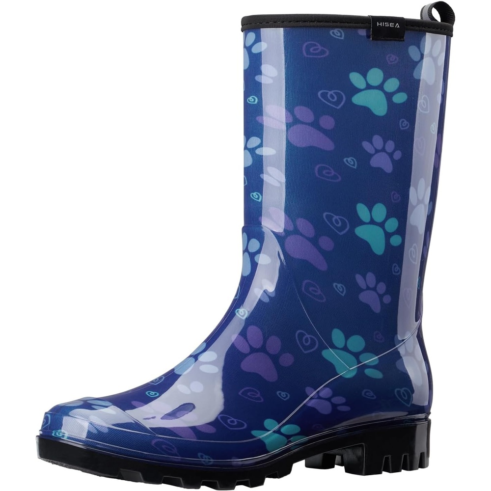 image:imageHISEA Womens Rain Boots Waterproof Mid Calf Garden Boots for WomenBlue Claw