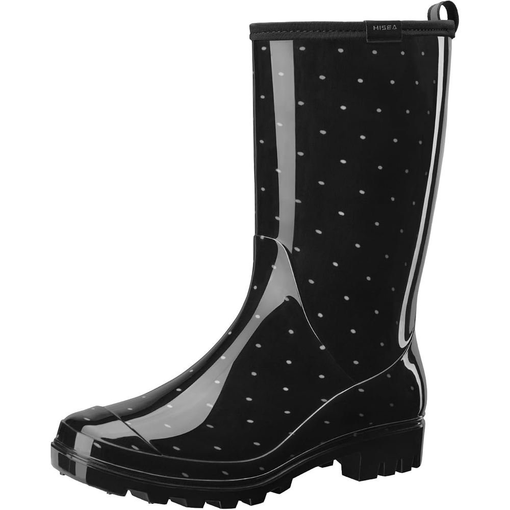 image:imageHISEA Womens Rain Boots Waterproof Mid Calf Garden Boots for WomenPolka Dot